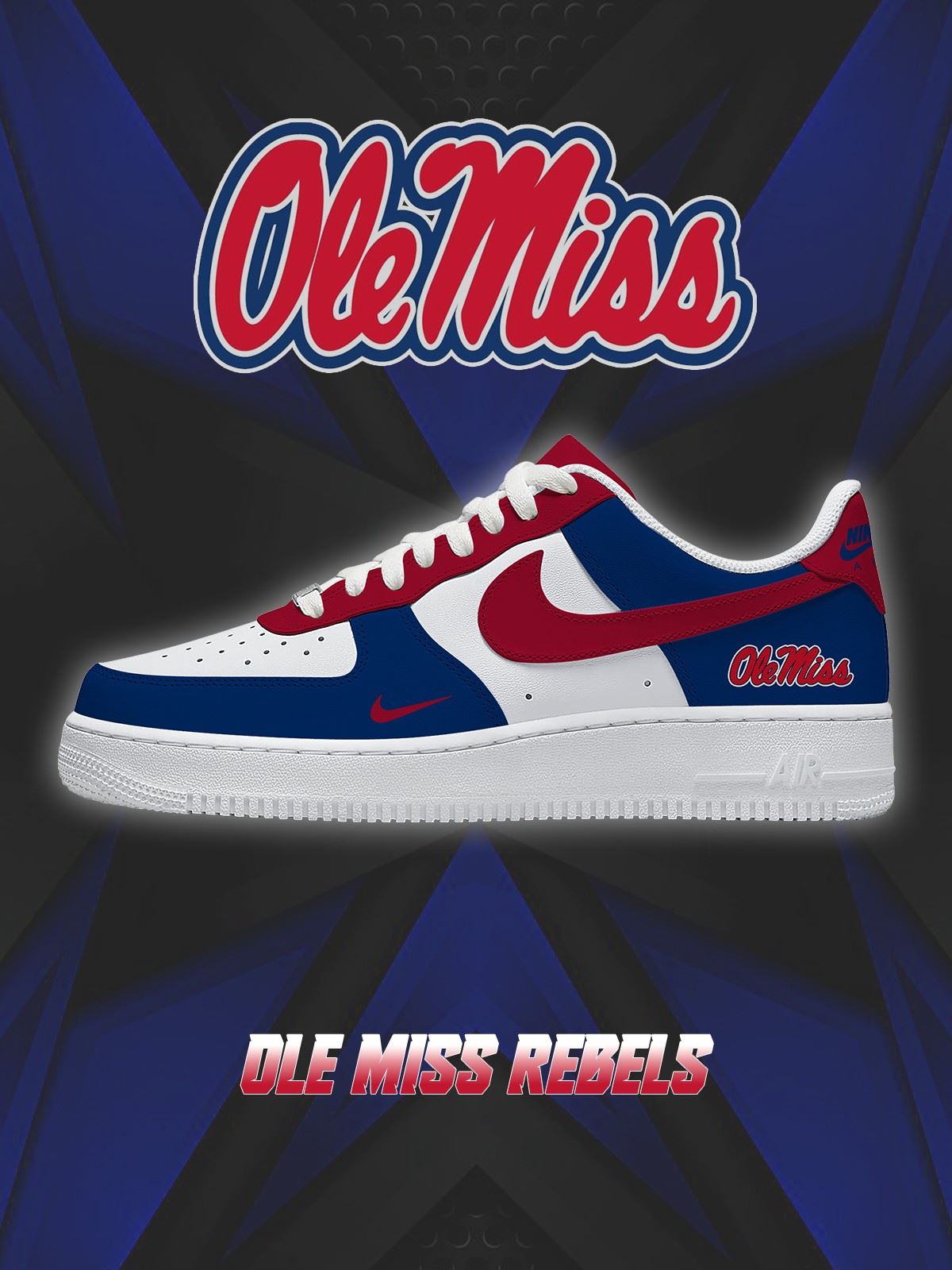 Ole Miss College Custom Air-Style Sneakers