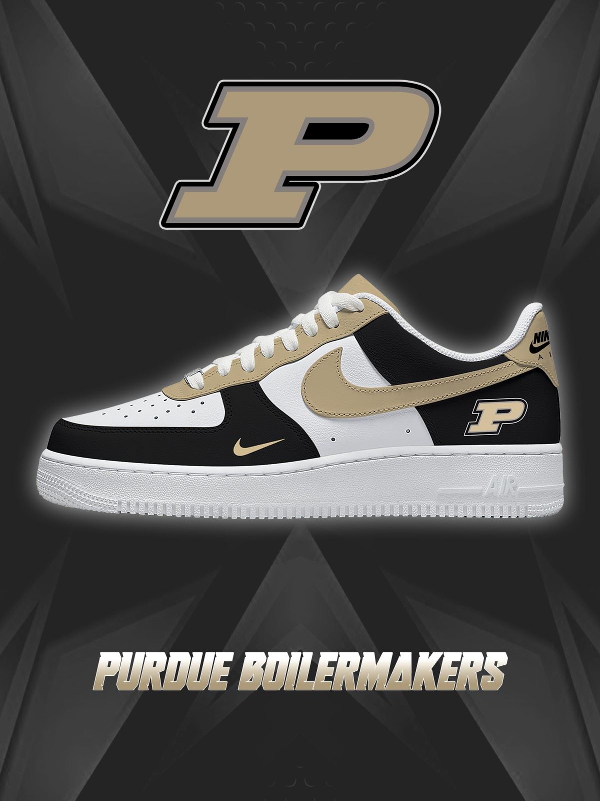 Purdue College Custom Air-Style Sneakers