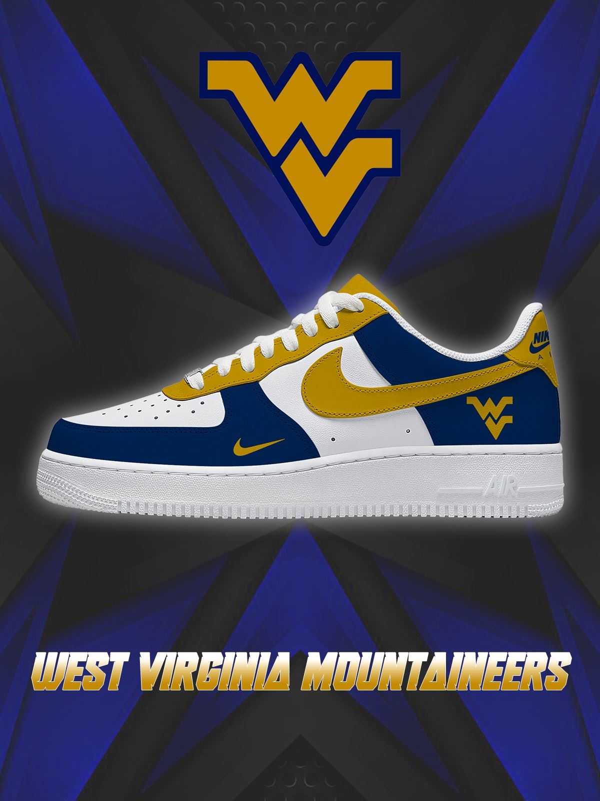 West Virginia College Custom Air-Style Sneakers