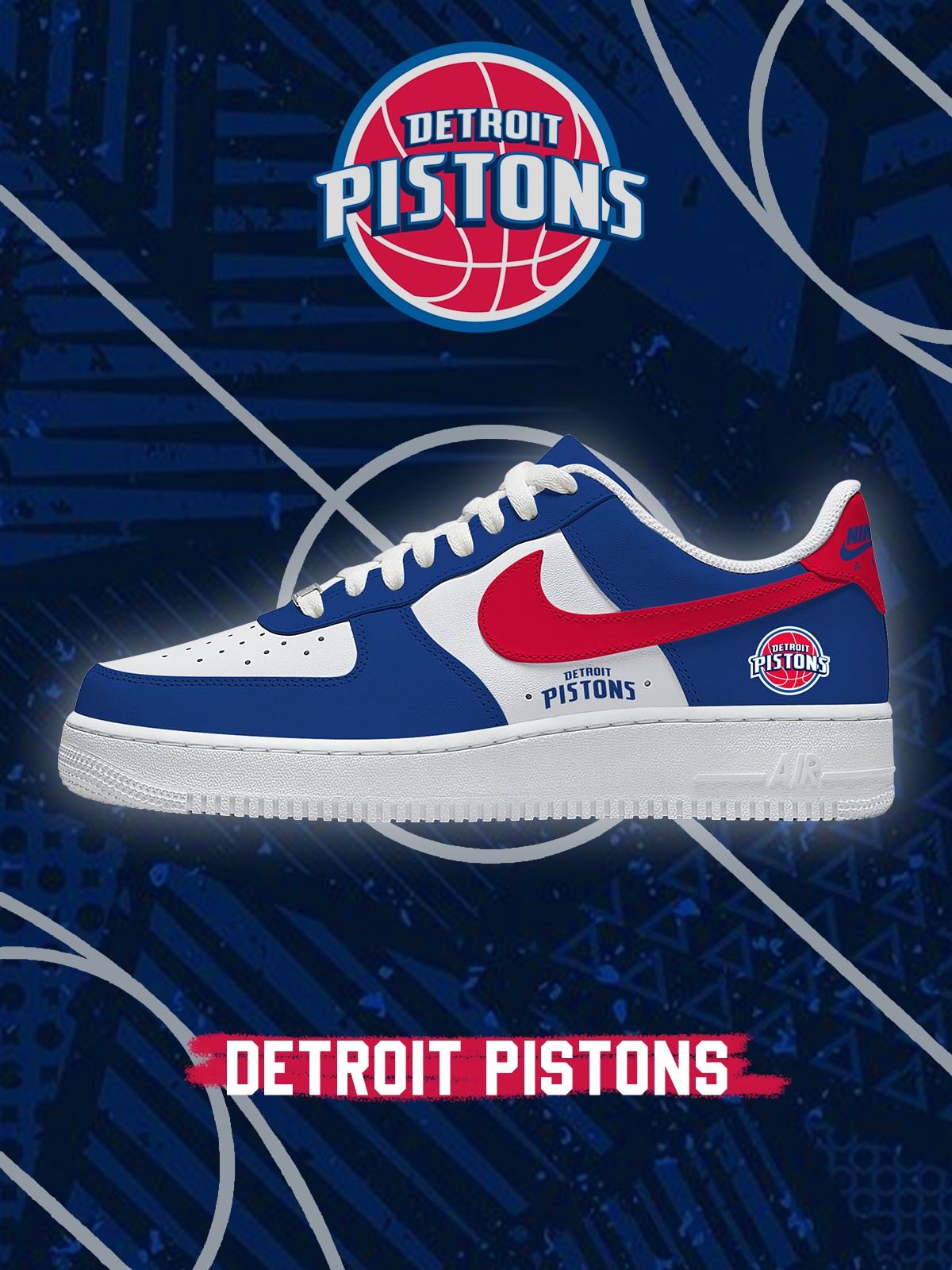 Detroit Basketball Custom Air-Style Sneakers