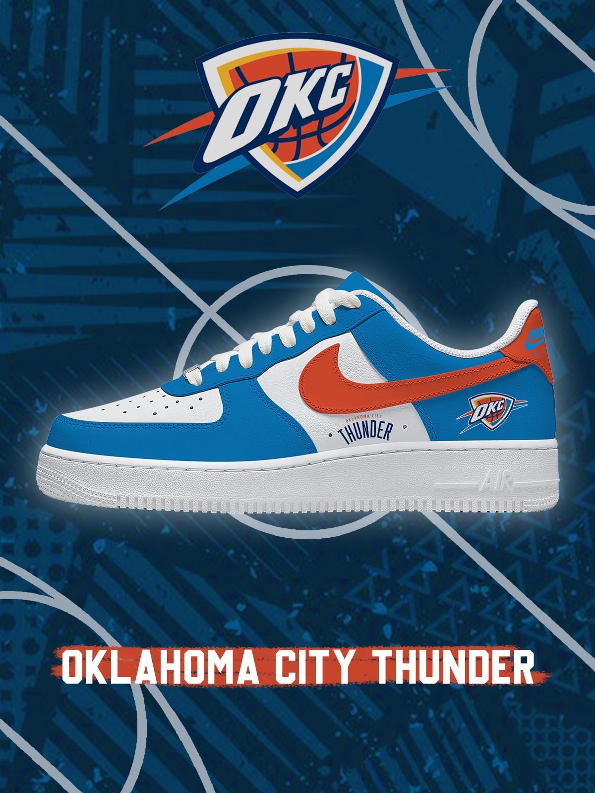 Oklahoma City Basketball Custom Air-Style Sneakers
