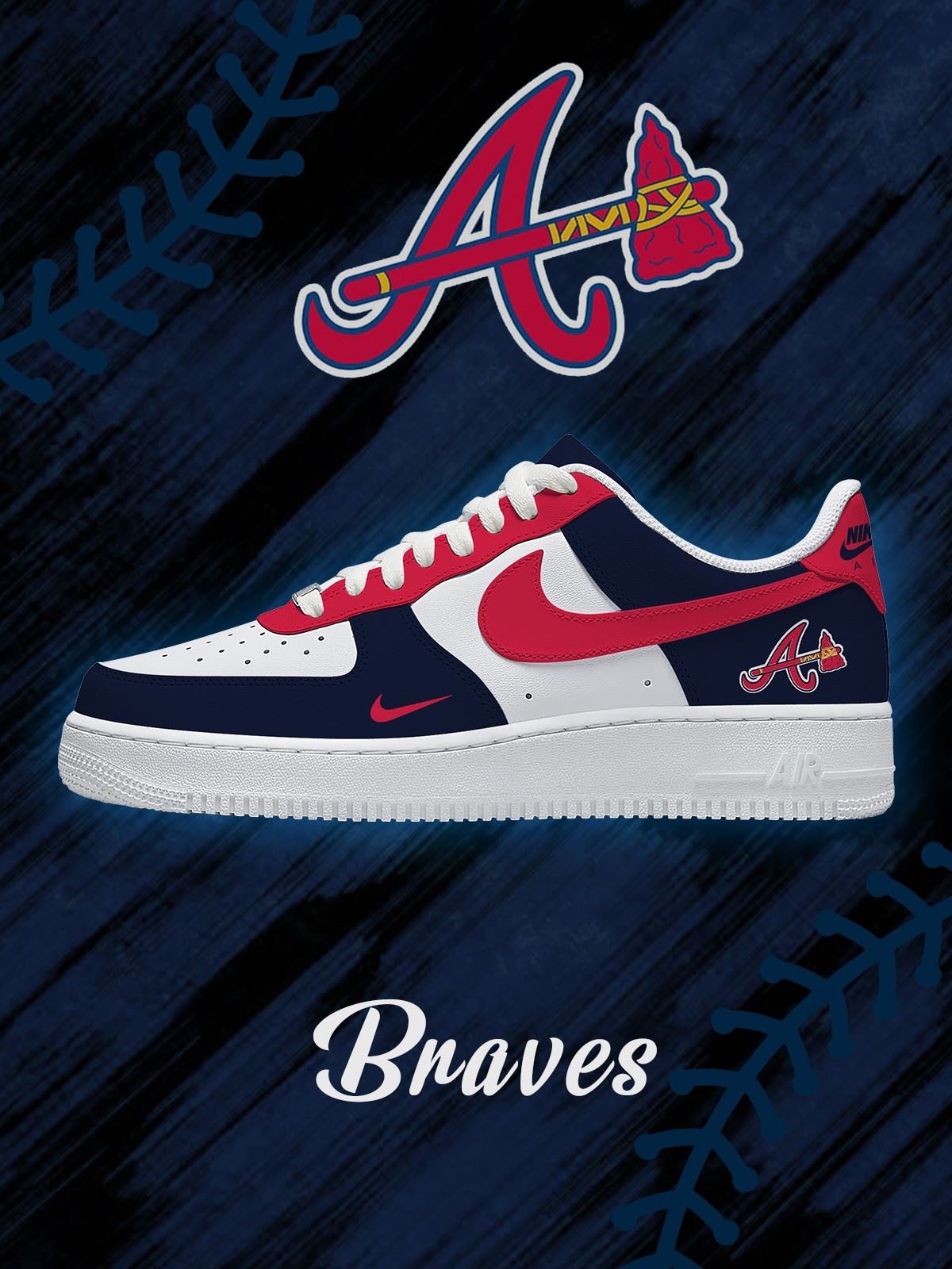 Atlanta Baseball Custom Air-Style Sneakers