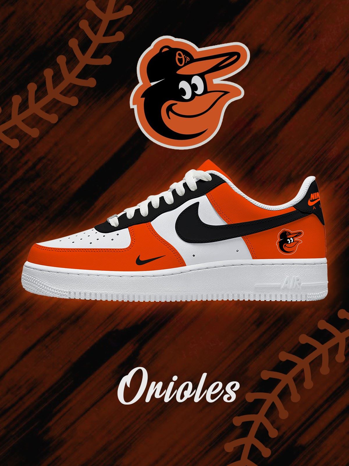 Baltimore Baseball Custom Air-Style Sneakers