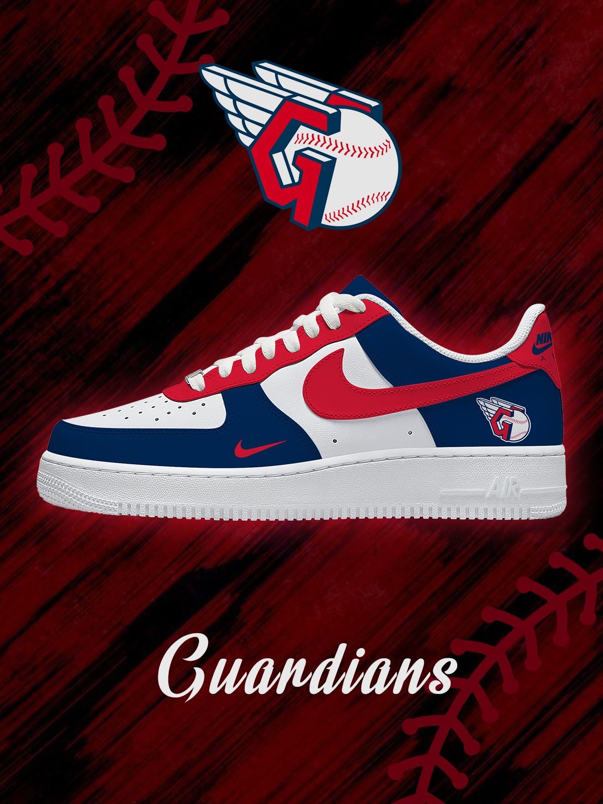 Cleveland Baseball Custom Air-Style Sneakers