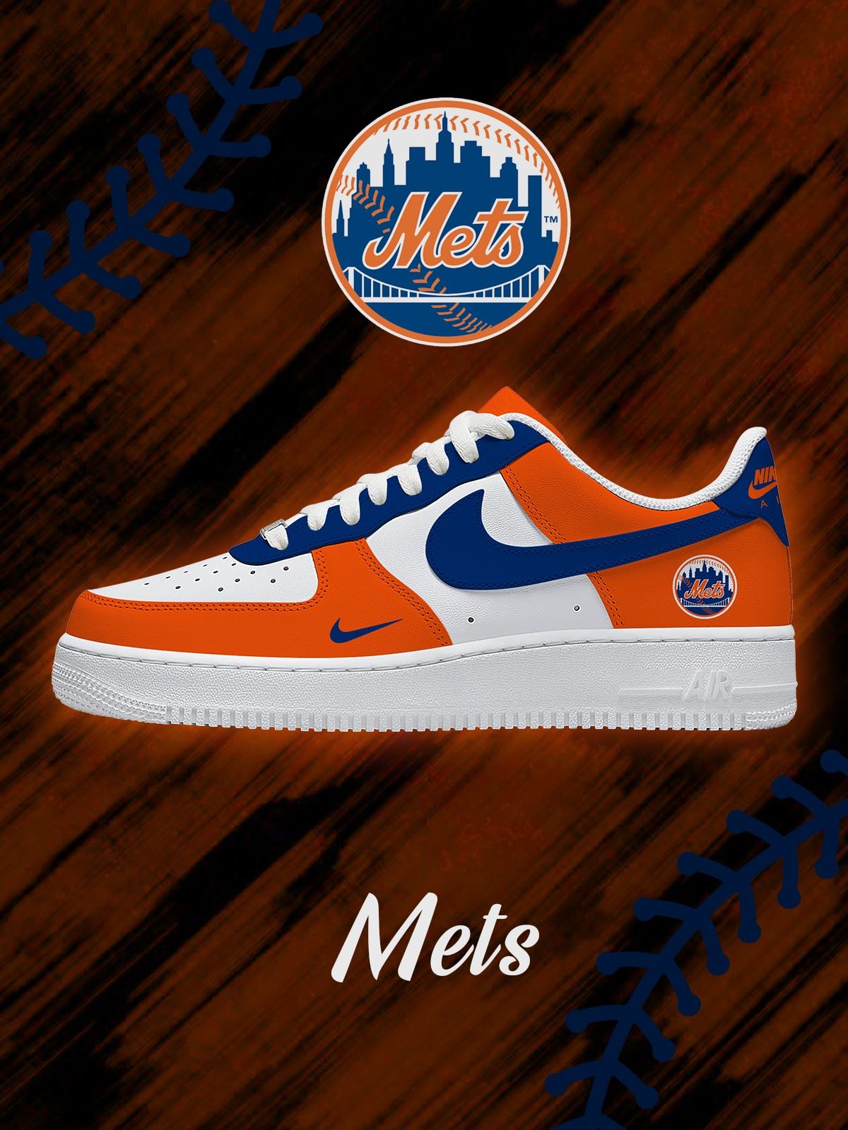 New York Baseball Custom Air-Style Sneakers