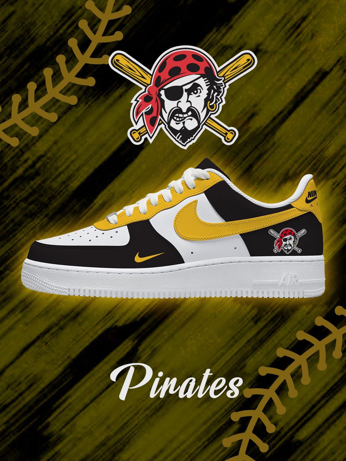 Pittsburgh Baseball Custom Air-Style Sneakers