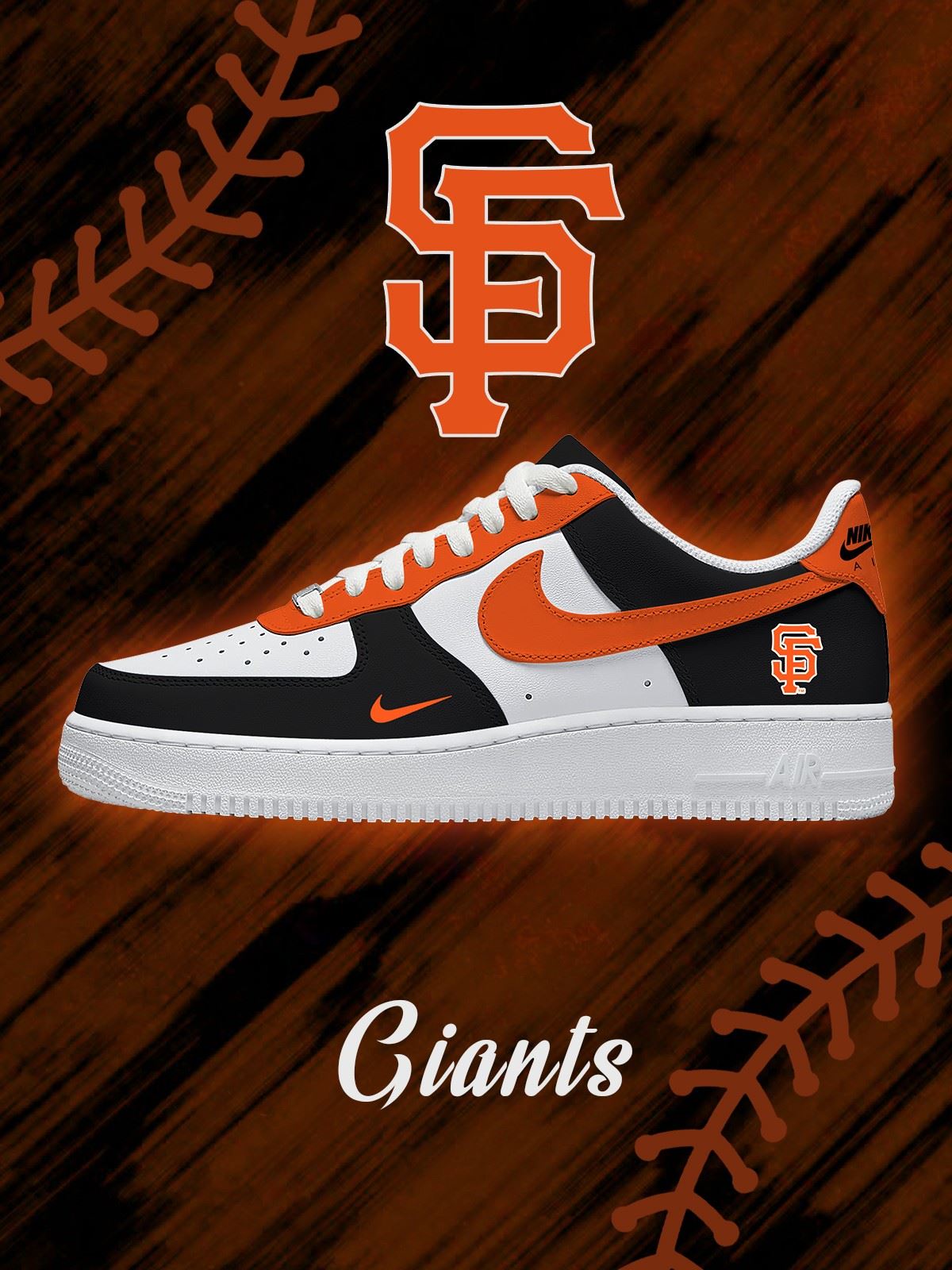 San Francisco Baseball Custom Air-Style Sneakers