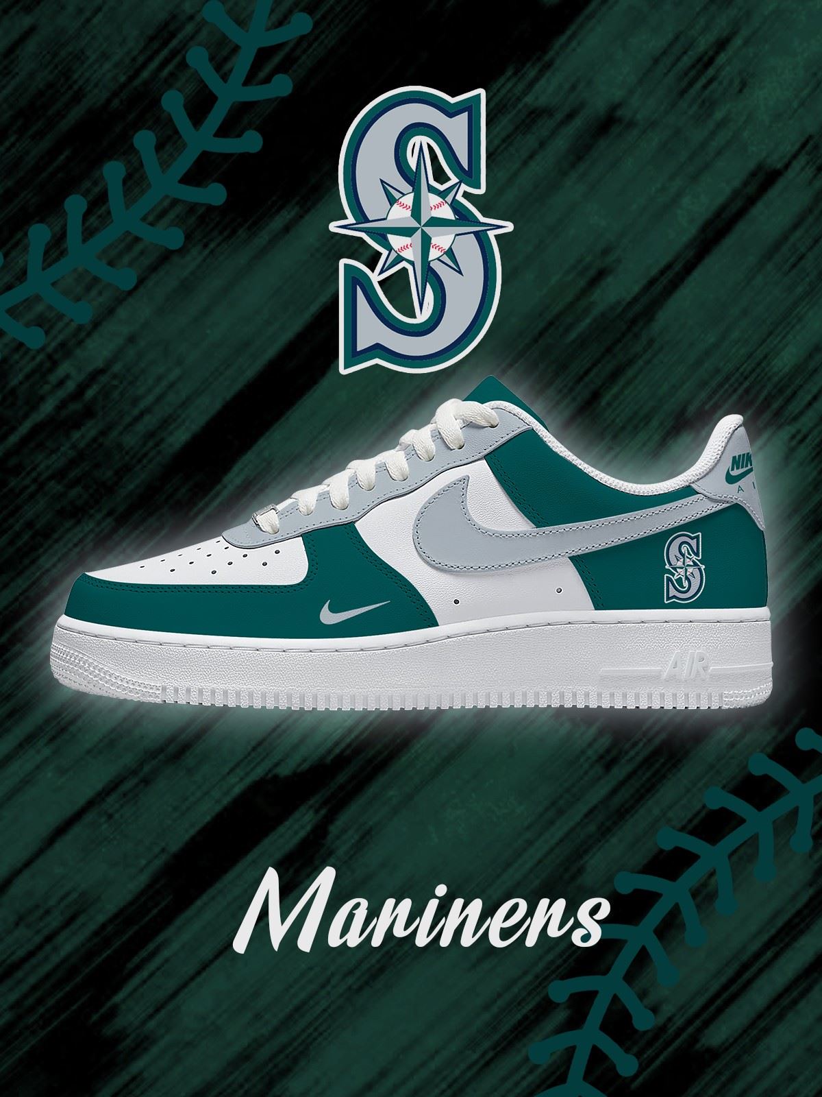 Seattle Baseball Custom Air-Style Sneakers