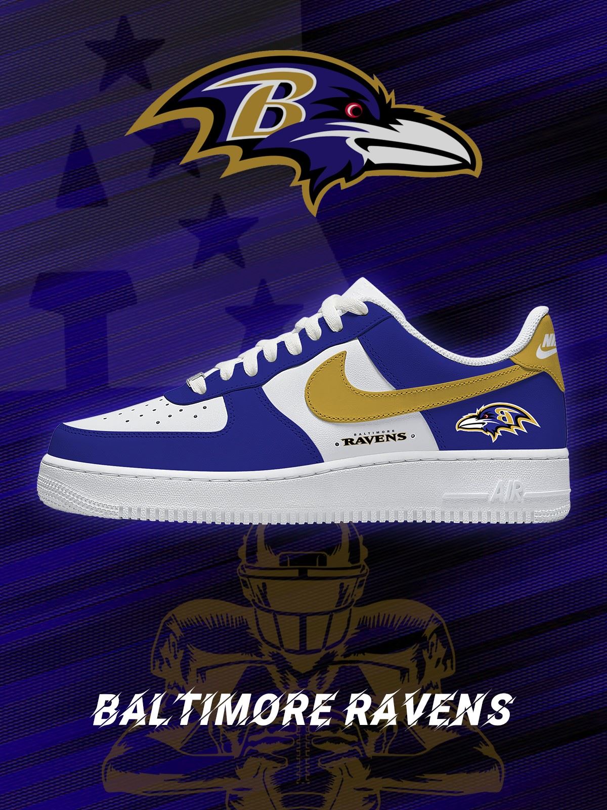 Baltimore Football Custom Air-Style Sneakers