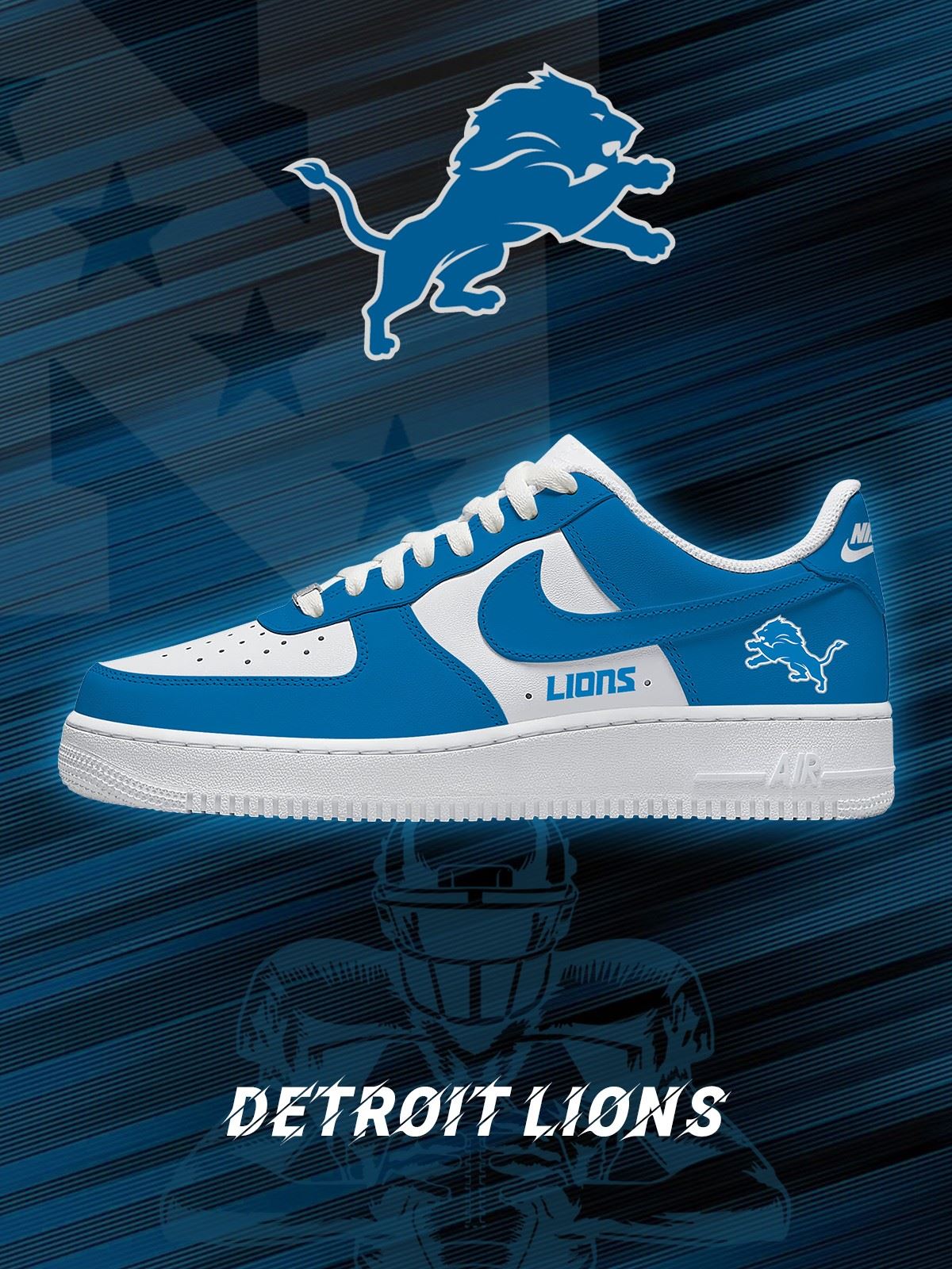 Detroit Football Custom Air-Style Sneakers