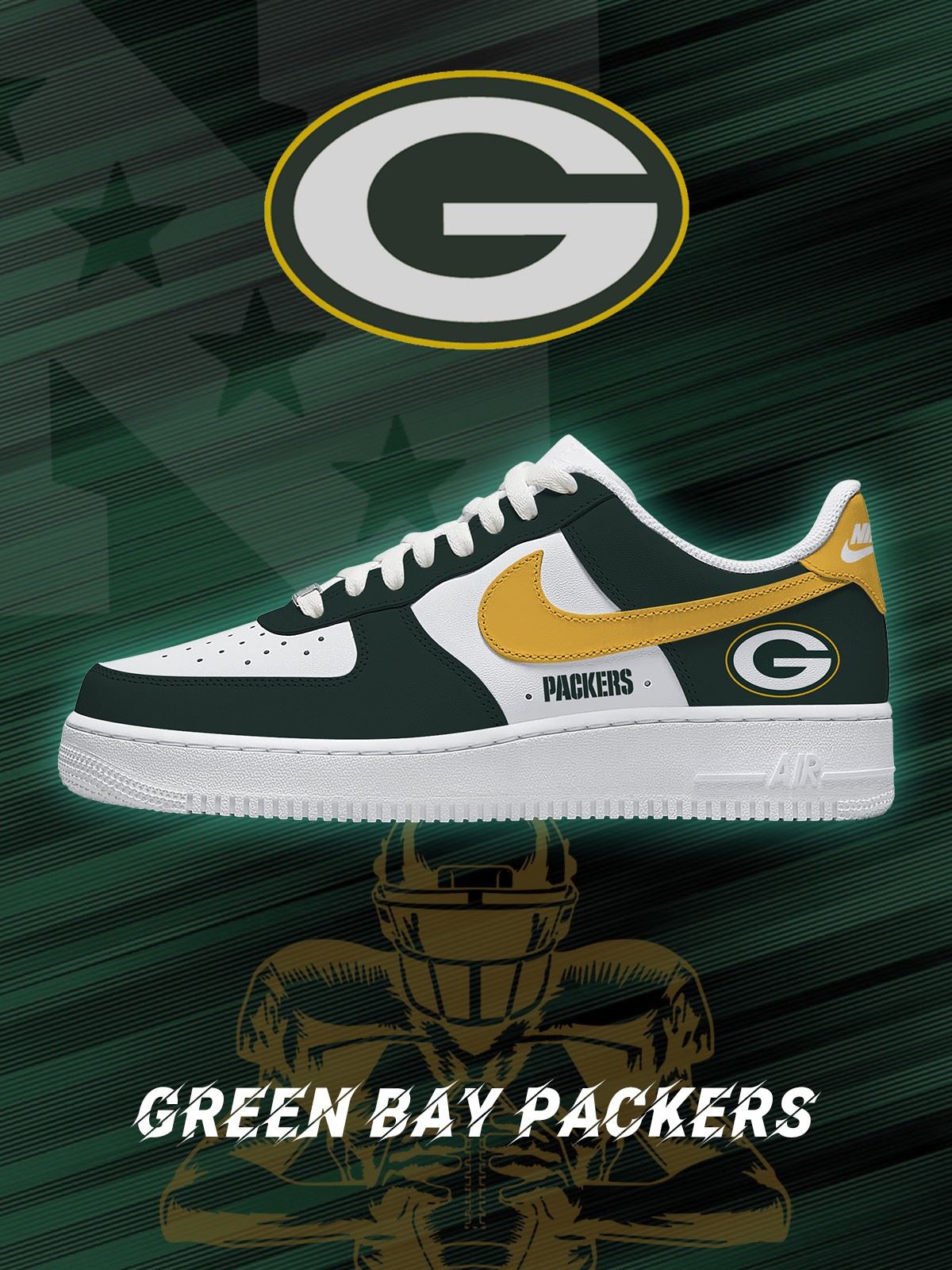 Green Bay Football Custom Air-Style Sneakers