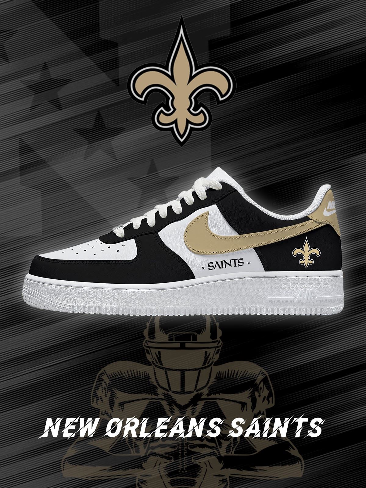 New Orleans Football Custom Air-Style Sneakers