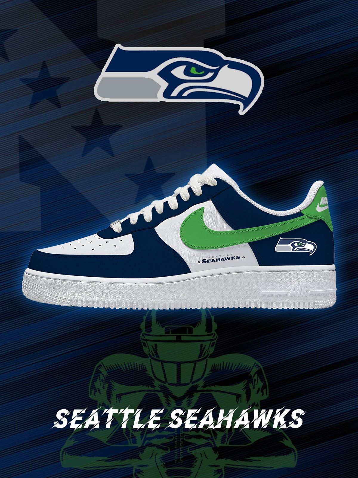 Seattle Football Custom Air-Style Sneakers
