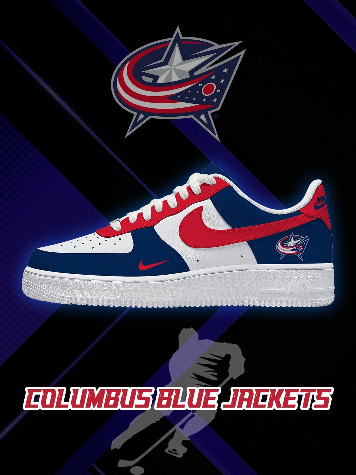 Columbus Hockey V.1 Custom Air-Style Sneakers