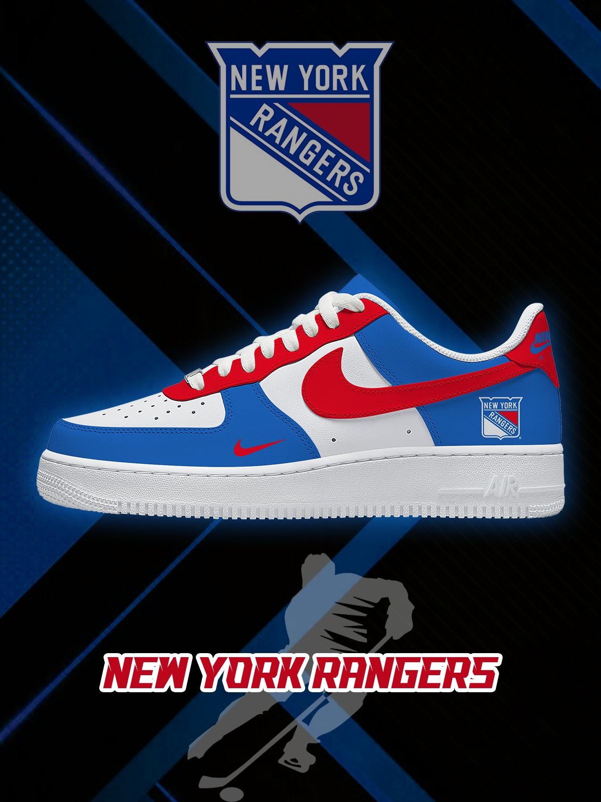 New York Hockey V.1 Custom Air-Style Sneakers