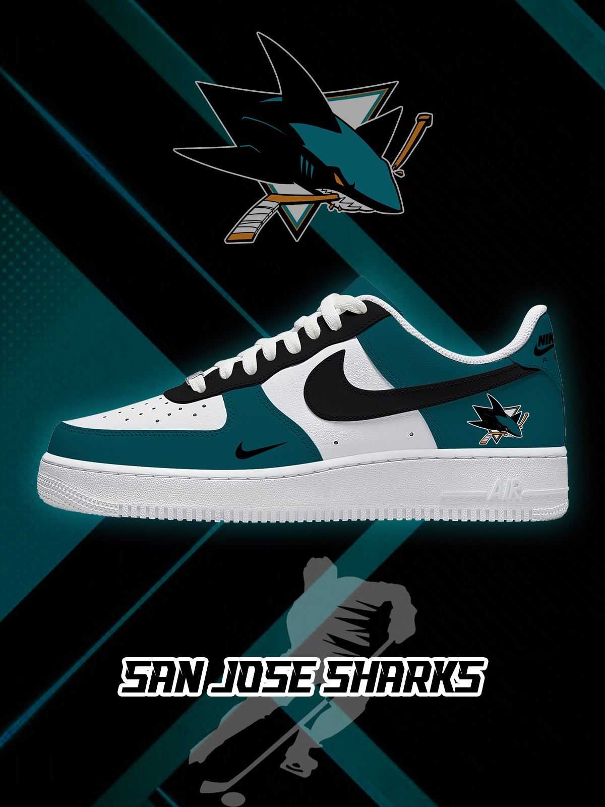 San Jose Hockey V.1 Custom Air-Style Sneakers