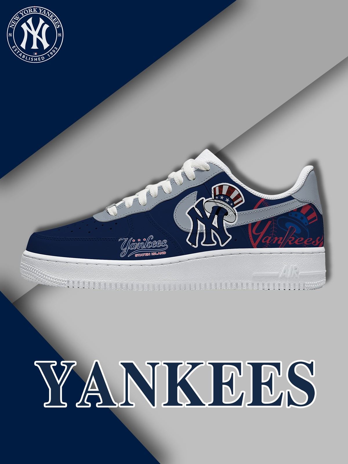 New York Baseball Y.2 Custom Air-Style Sneakers