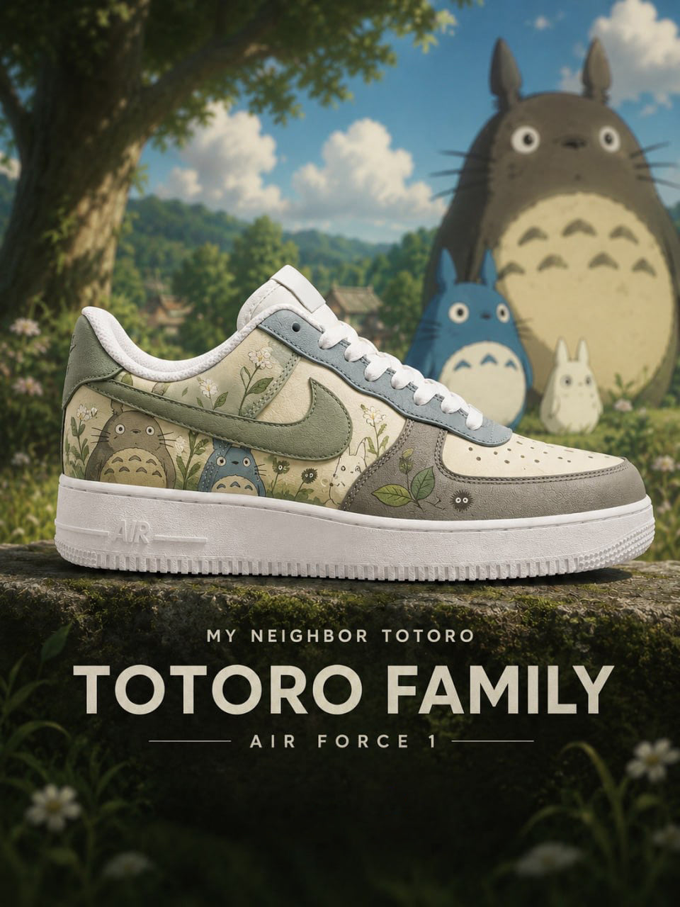 Totoro Family V.2 Custom Air-Style Sneakers
