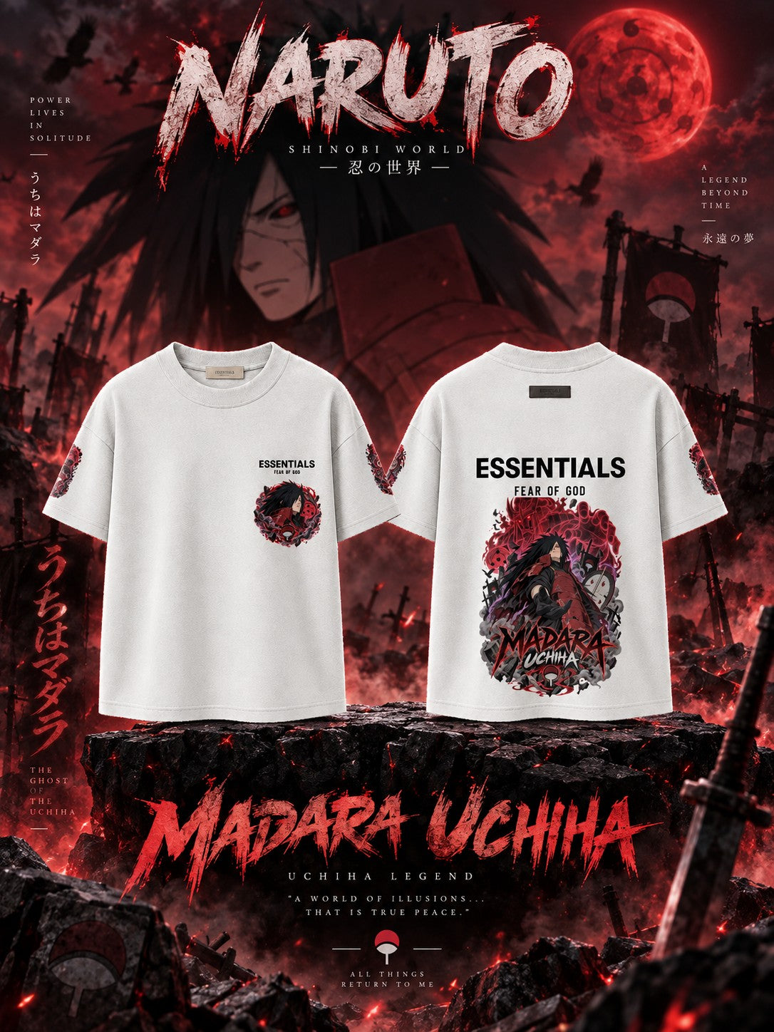 Madara Uchiha V.1 Custom Ess. T-Shirt