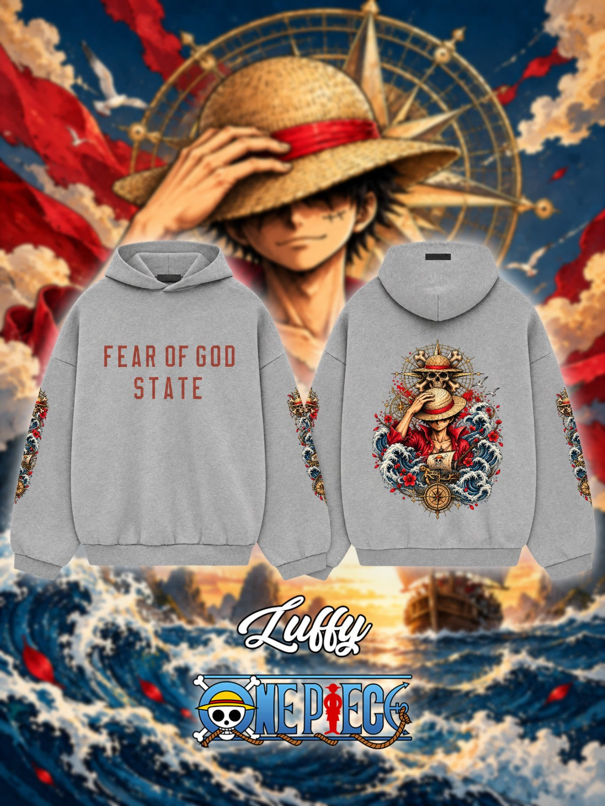 Luffy V.5 Custom Ess. Hoodie