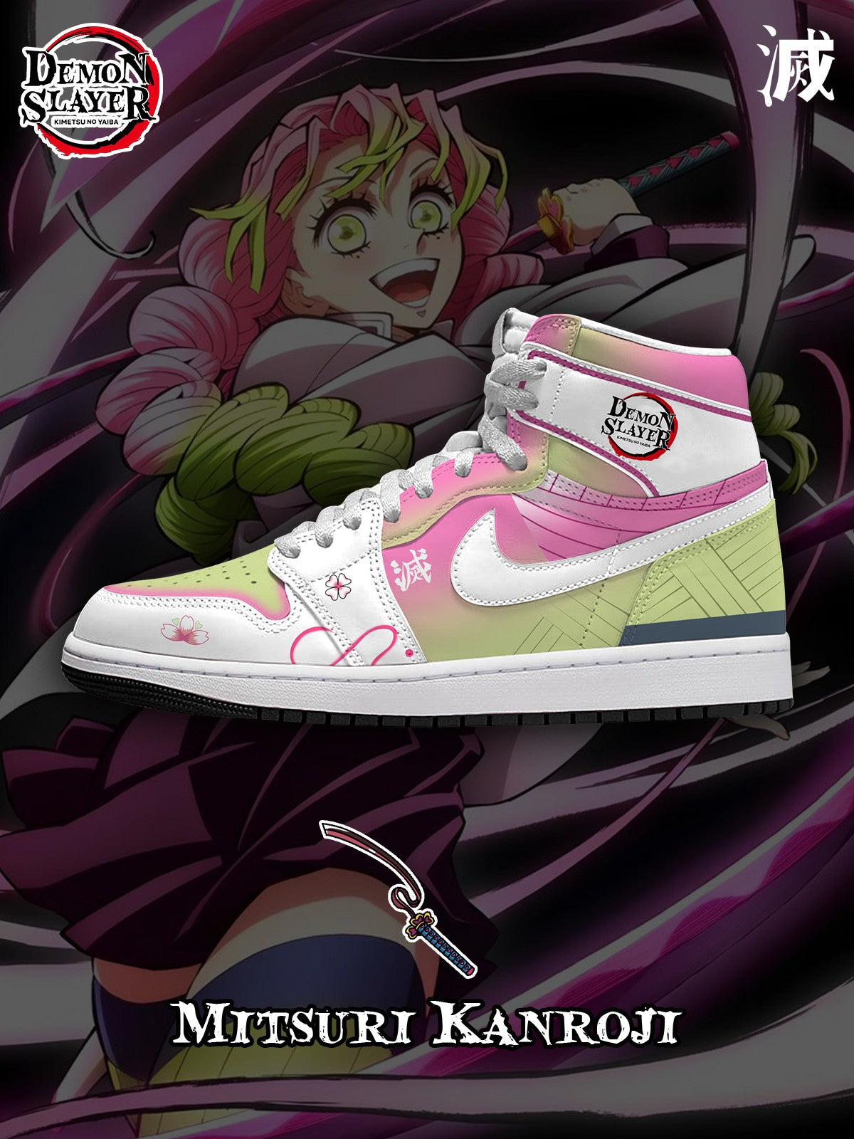 Mitsuri Kanroji V.1 Custom High-Top-Sneaker
