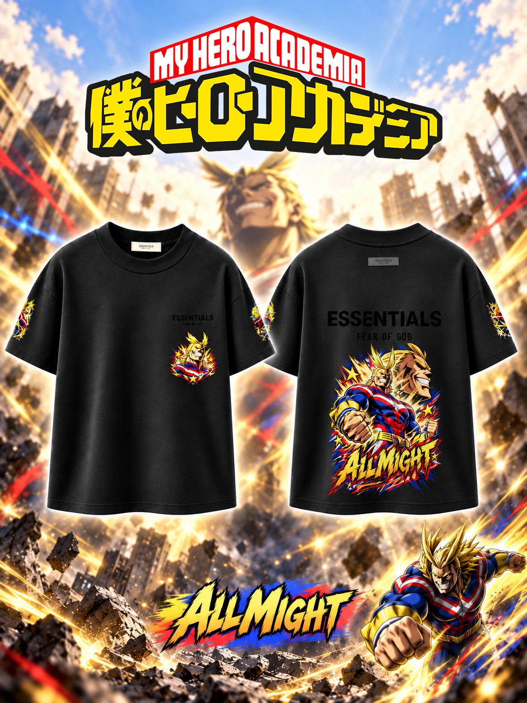All Might V.1 Custom Ess. T-Shirt