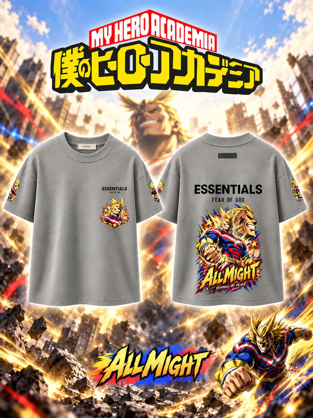 All Might V.1 Custom Ess. T-Shirt