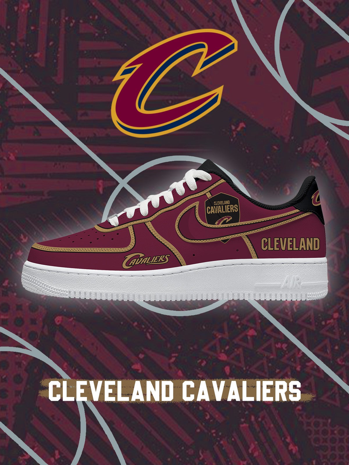 Cleveland Basketball V.4 Custom Air-Style Sneakers