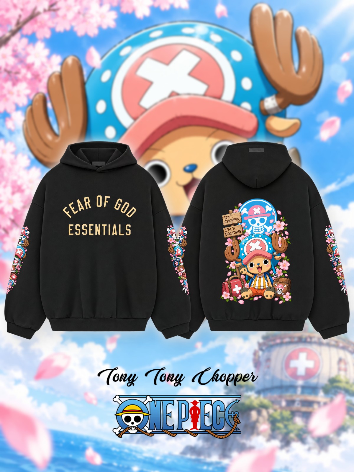 Tony Tony Chopper V.1 Custom Ess. Hoodie