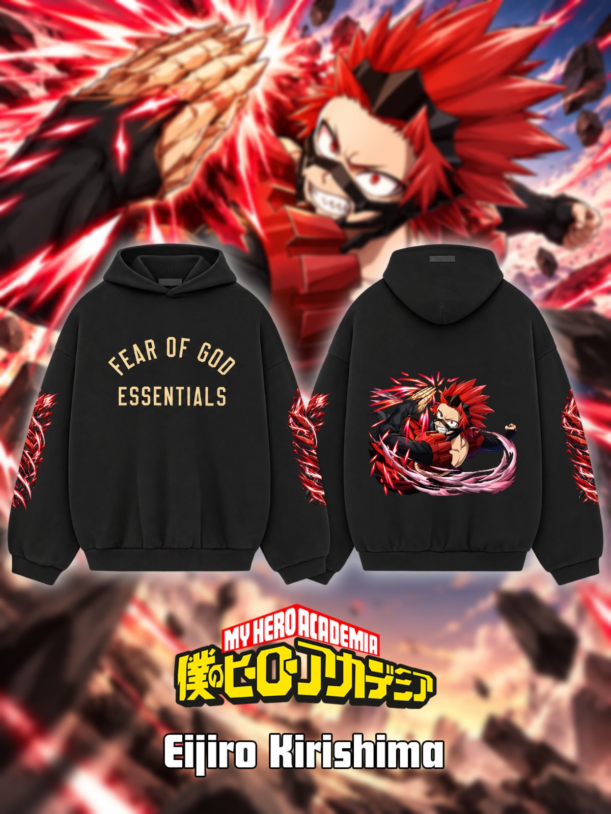 Eijiro Kirishima V.1 Custom Ess. Hoodie