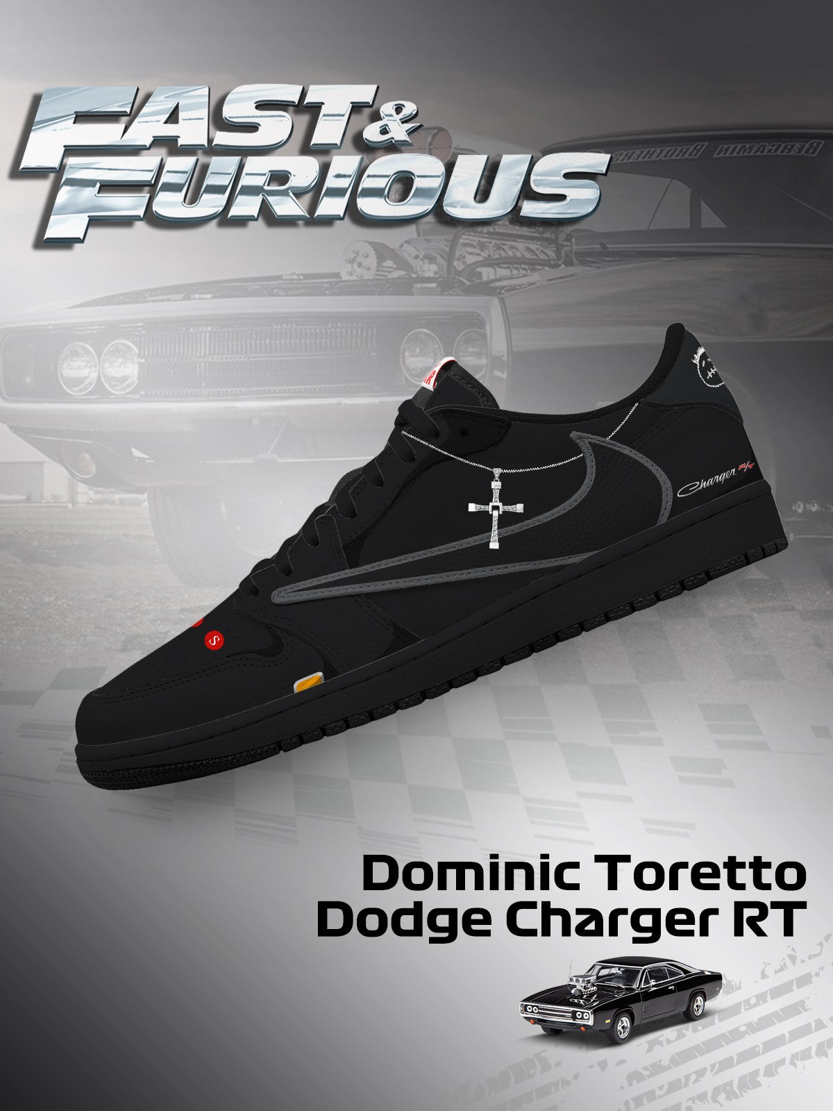Dominic Toretto Charger RT V.1 Custom TS Low Sneakers