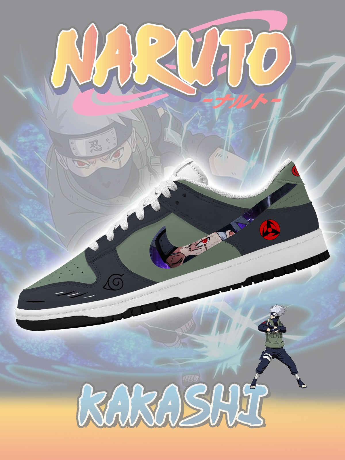 Kakashi V.1 Custom Court-Low Sneakers