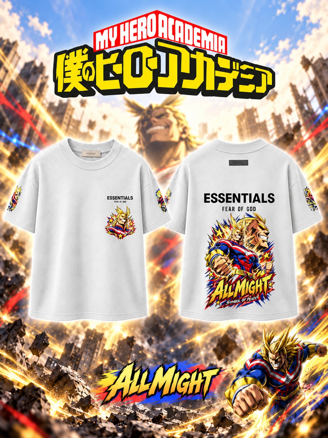 All Might V.1 Custom Ess. T-Shirt
