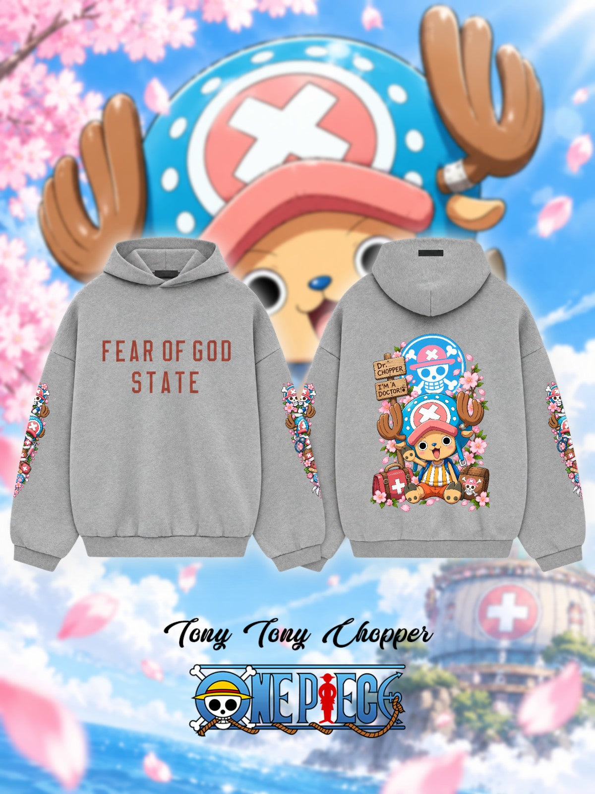 Tony Tony Chopper V.1 Custom Ess. Hoodie