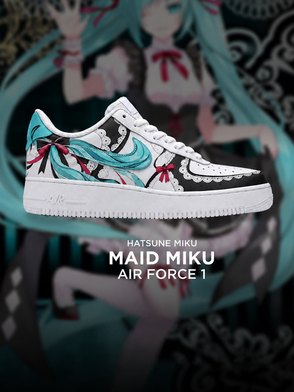 Maid Miku V.1 Custom Air-Style Sneakers