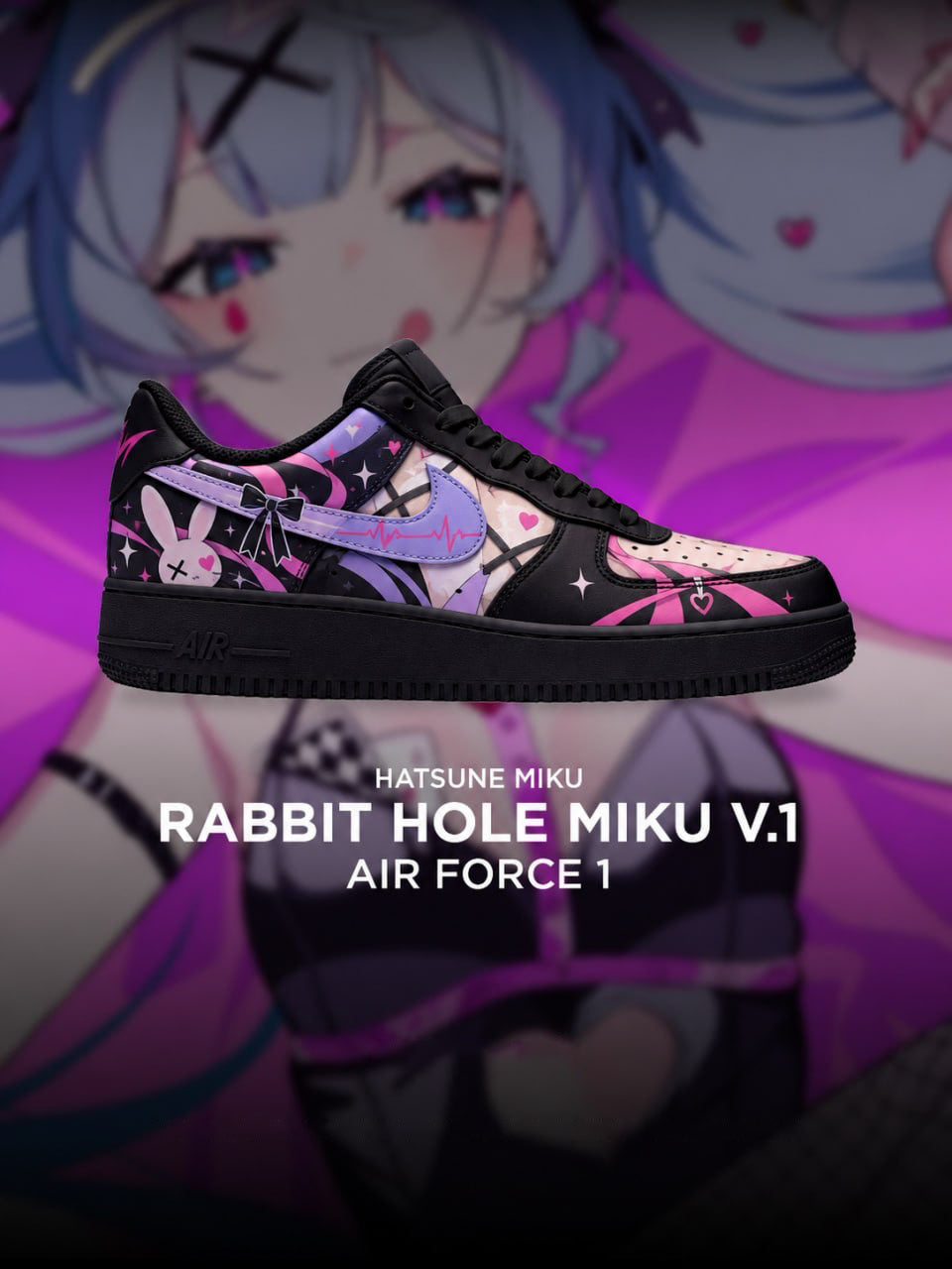 Rabbit Hole Miku V.3 Custom Air-Style Sneakers