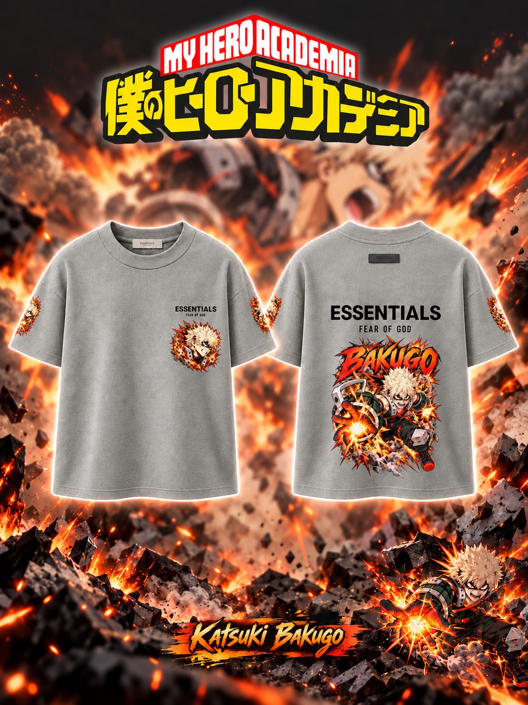 Katsuki Bakugo V.1 Custom Ess. T-Shirt