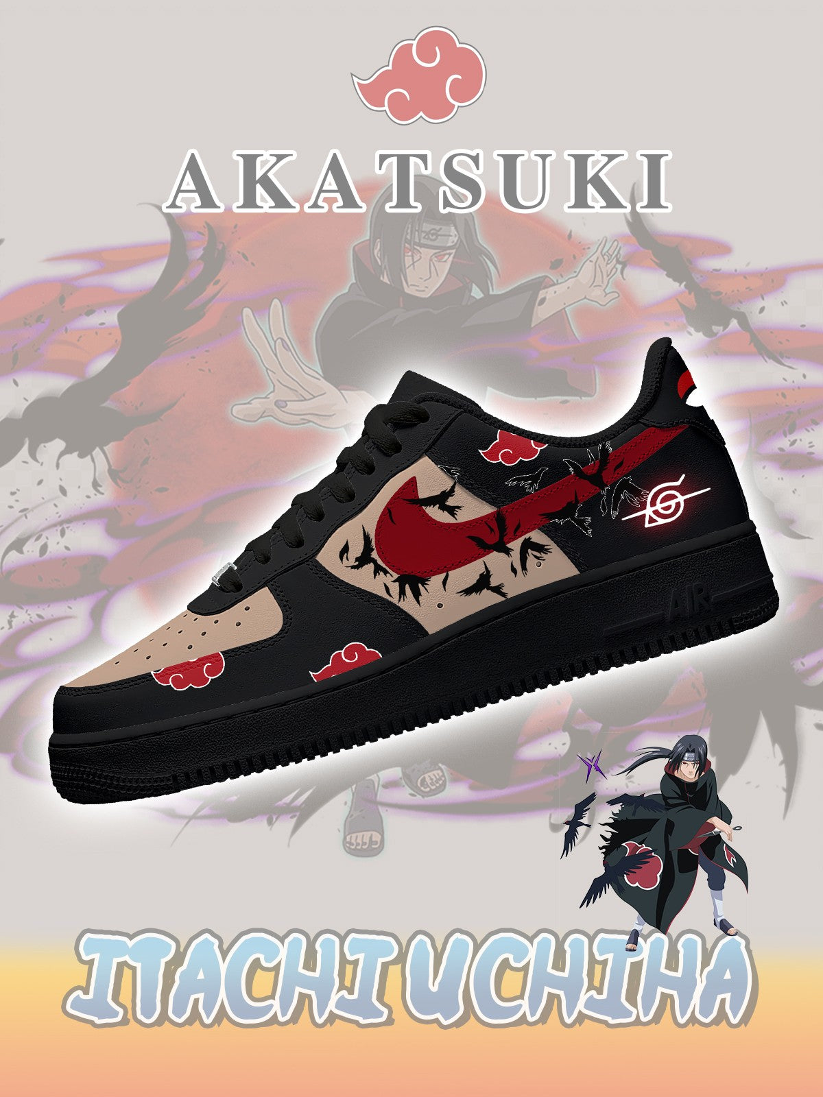 Akatsuki Itachi Uchiha No.6 Custom Sneakers