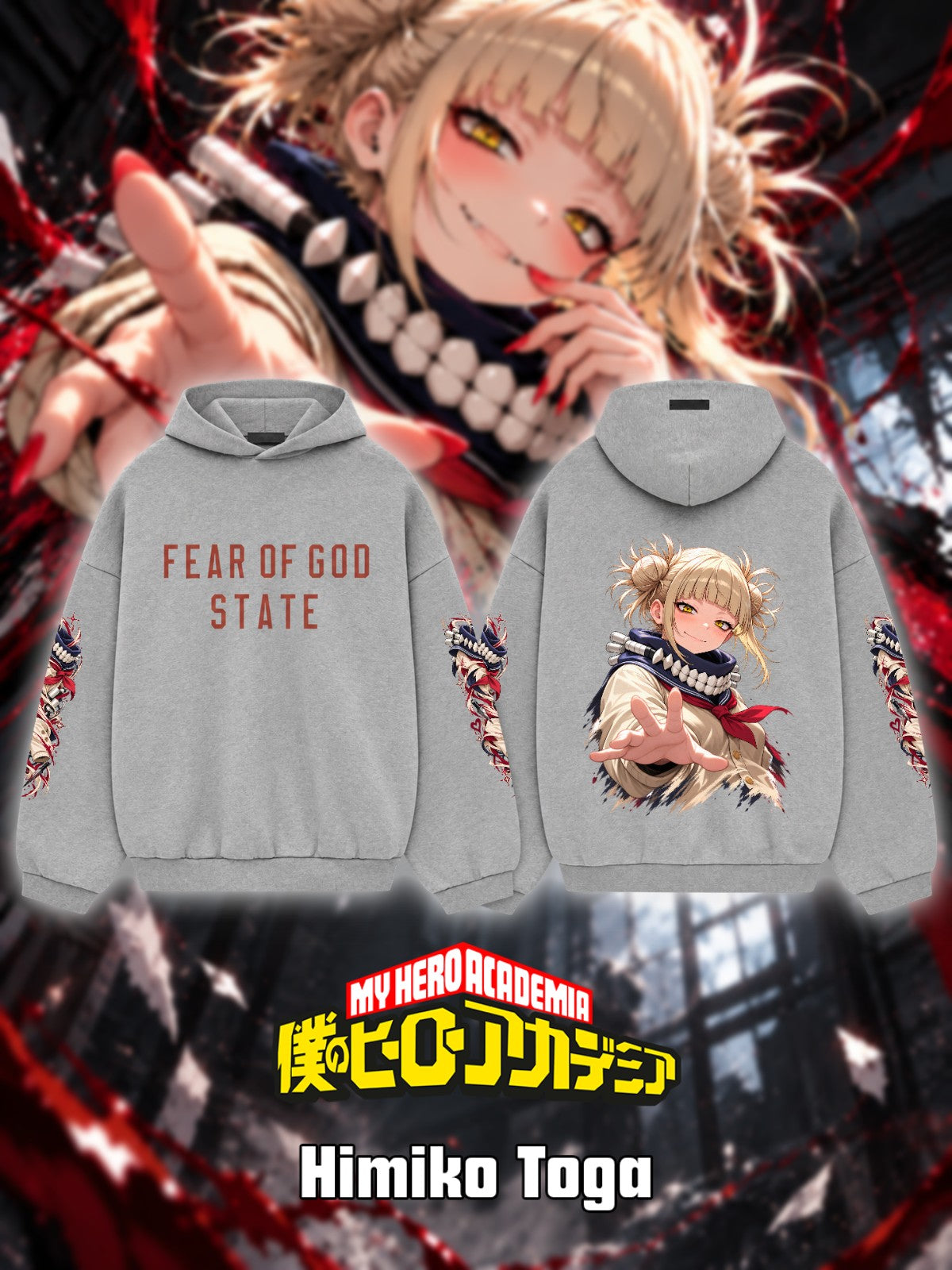 Himiko Toga V.3 Custom Ess. Hoodie