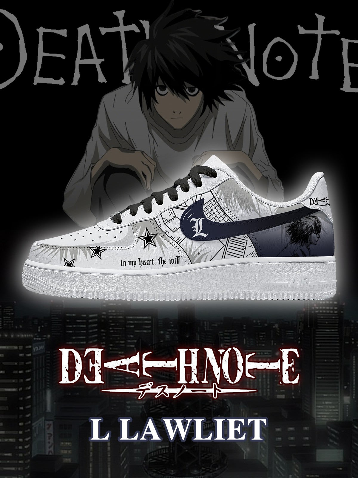 L Lawliet V.3 Custom Air-Style Sneakers