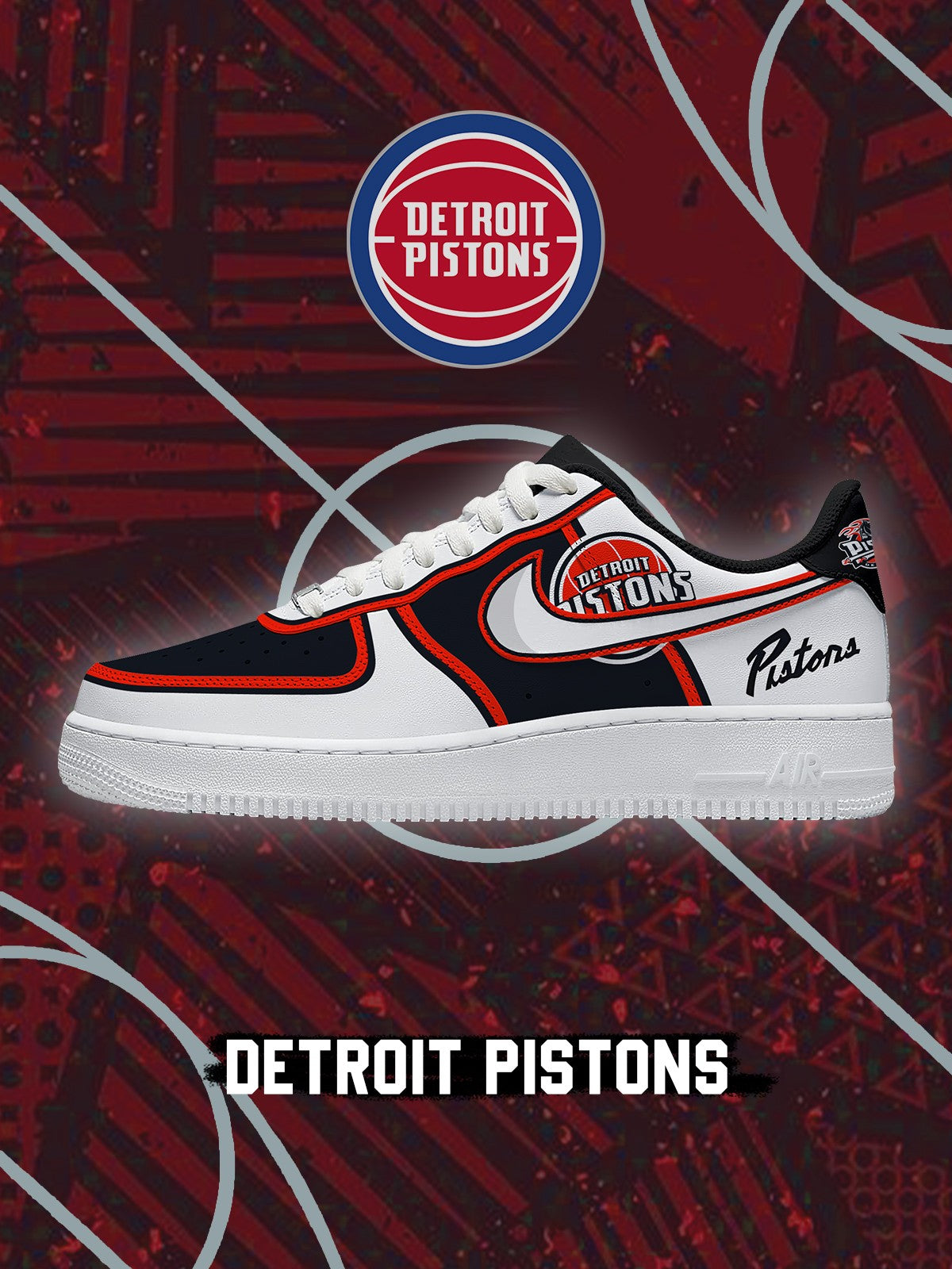Detroit Basketball V.2 Custom Air-Style Sneakers