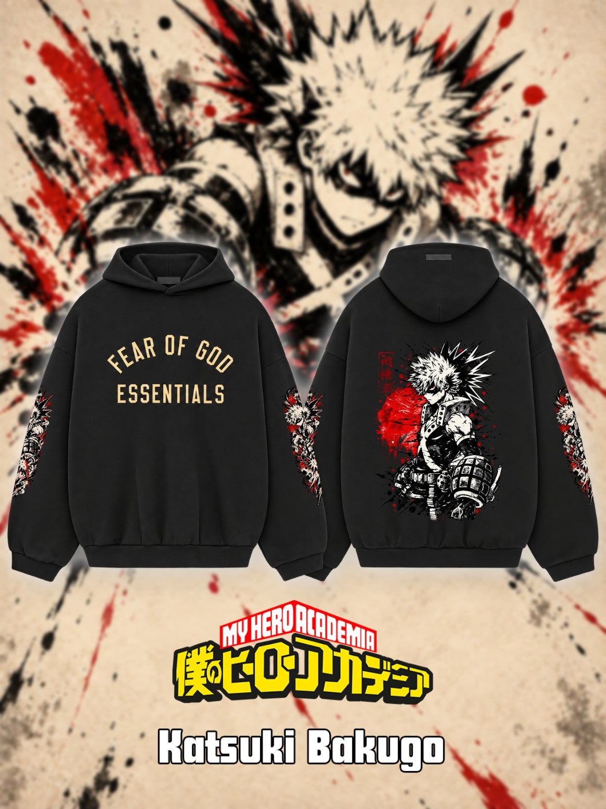 Katsuki Bakugo V.3 Custom Ess. Hoodie