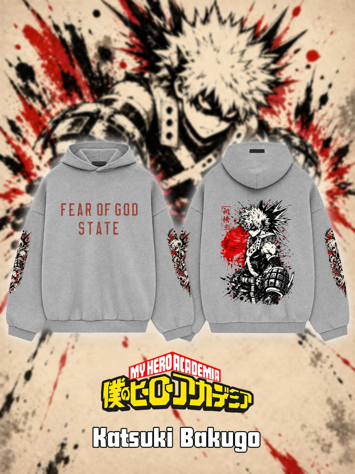 Katsuki Bakugo V.3 Custom Ess. Hoodie