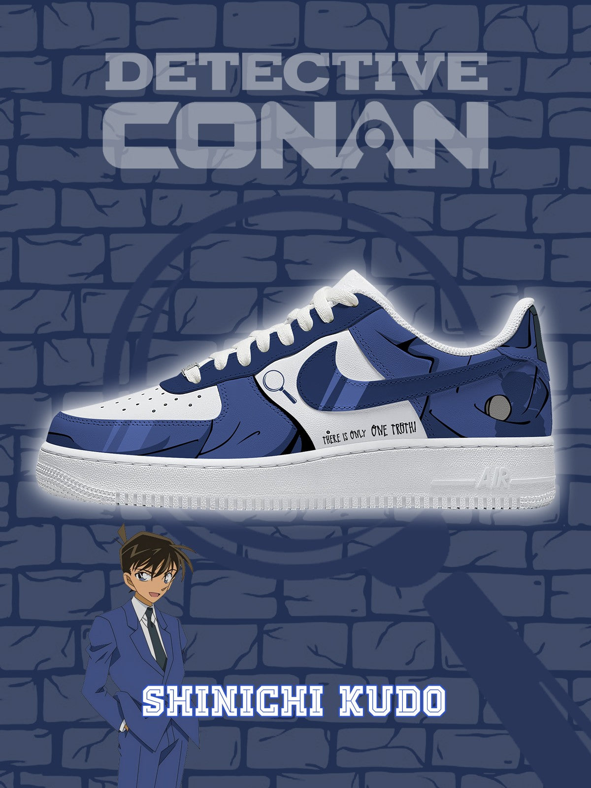 Shinichi Kudo V.1 Custom Air-Style Sneakers