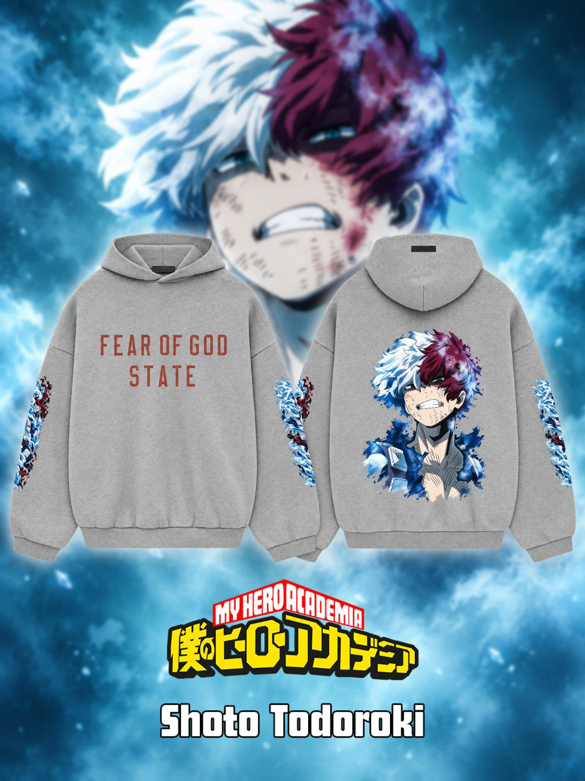 Shoto Todoroki V.1 Custom Ess. Hoodie