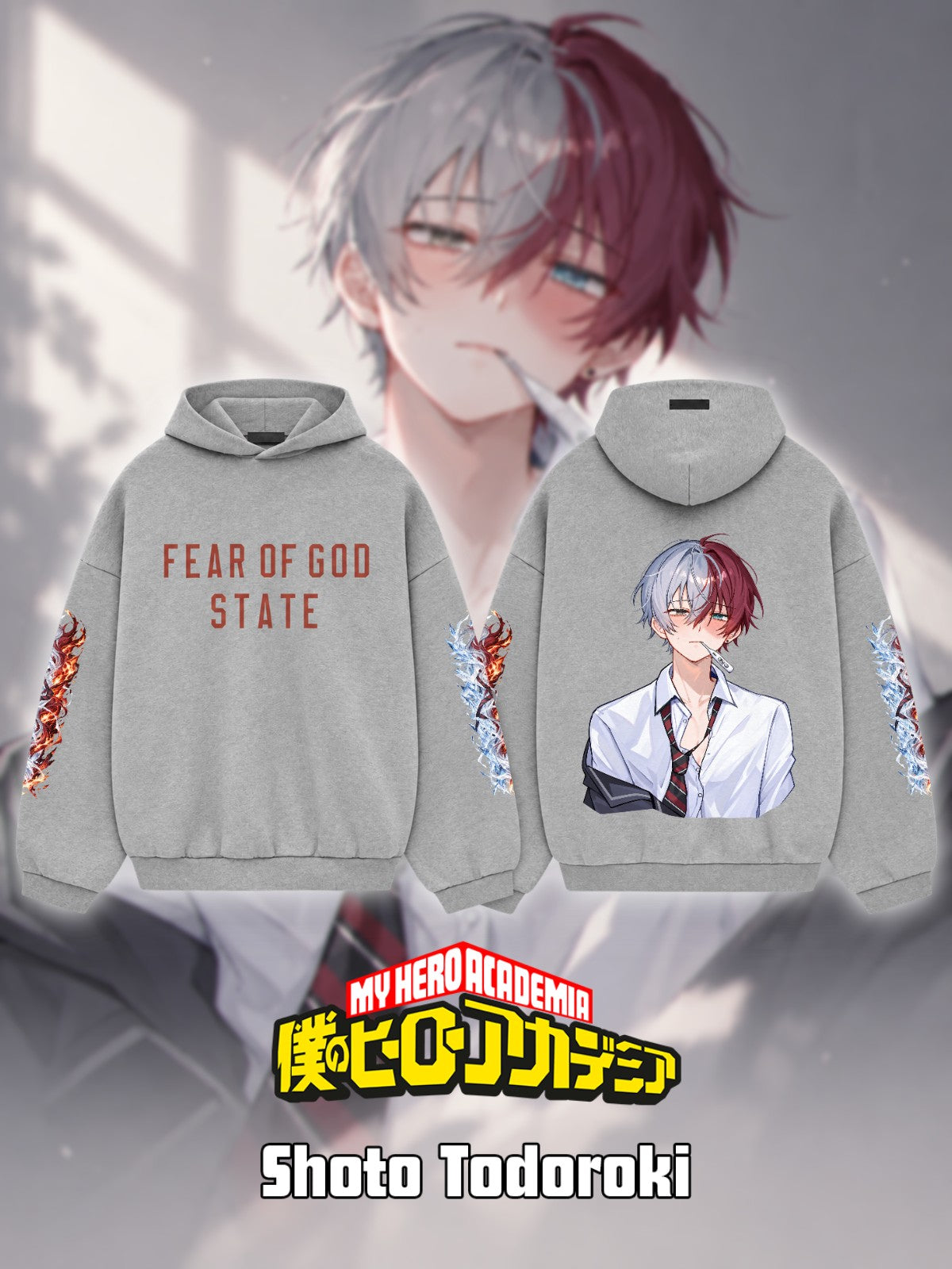 Shoto Todoroki V.2 Custom Ess. Hoodie