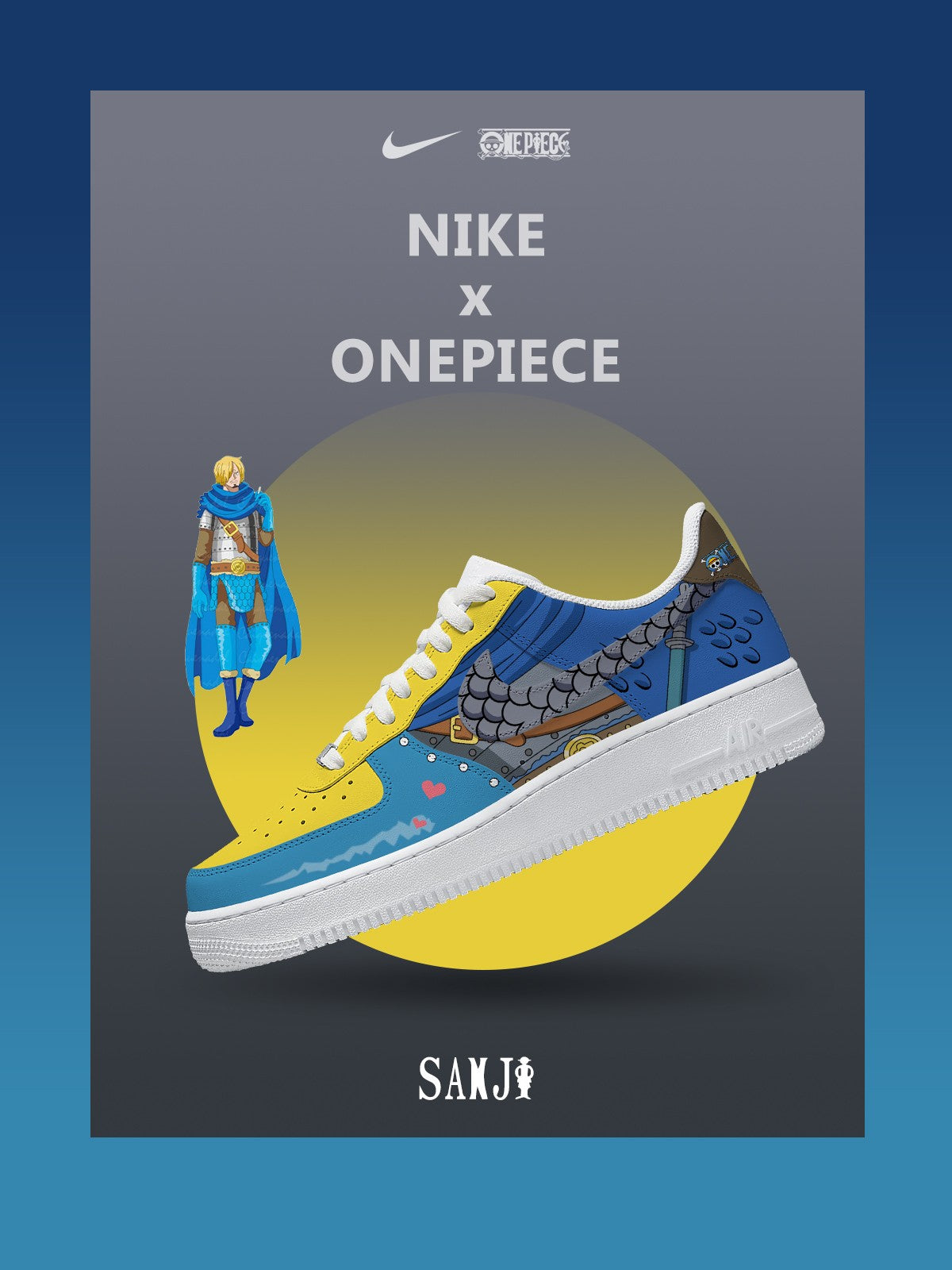 Black Leg Sanji V.2 Custom Air-Style Sneakers
