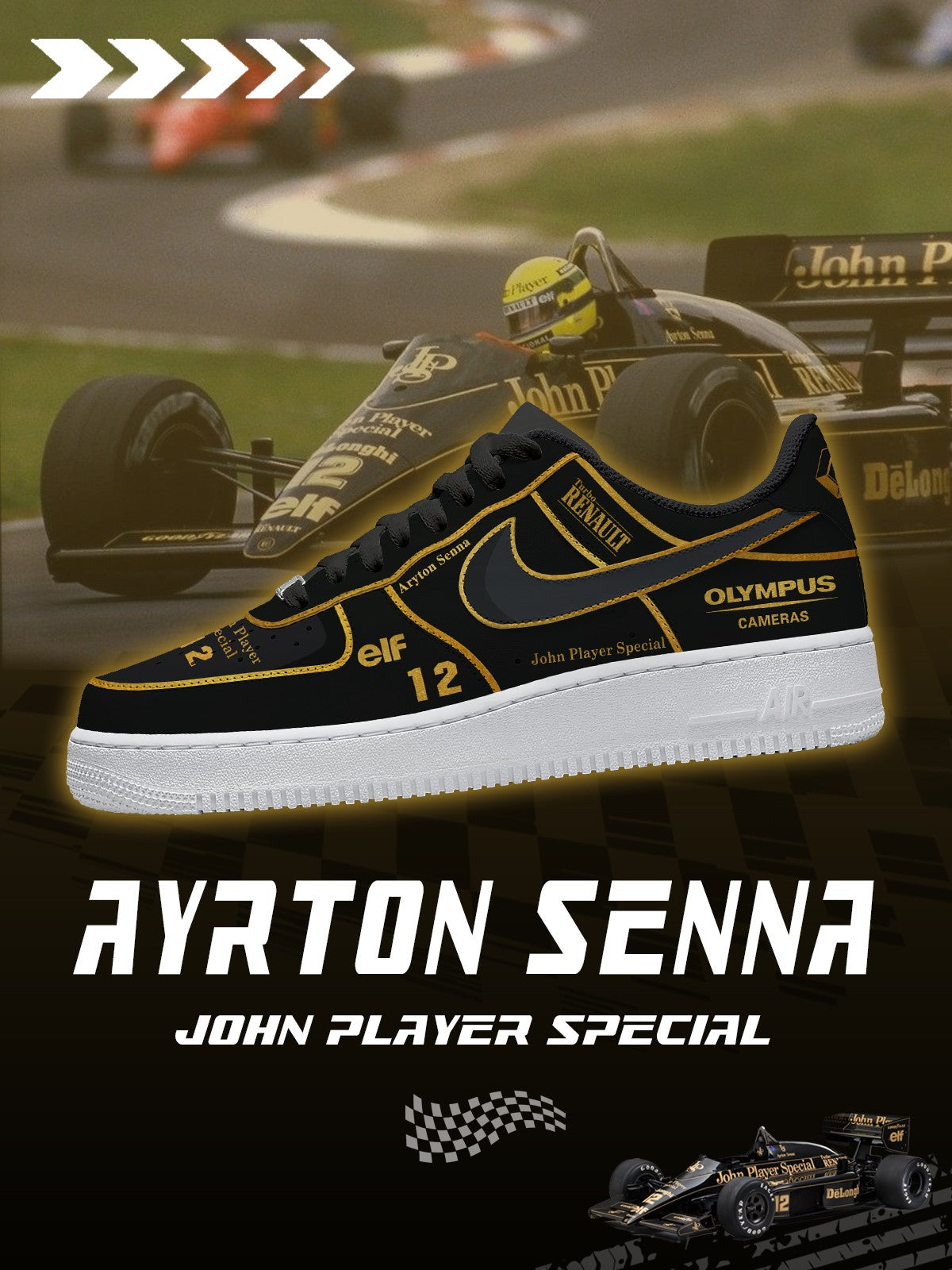 Ayrton Senna John Player Special V.1 Custom Sneakers