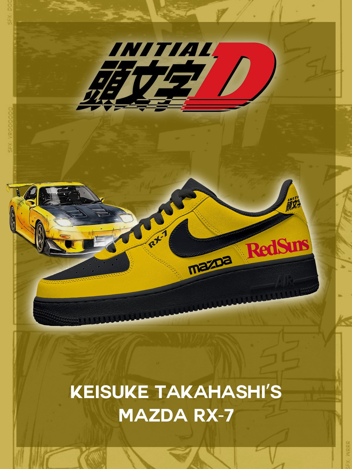 Keisuke Takahashi RX-7 FC3S V.4 Custom Sneakers