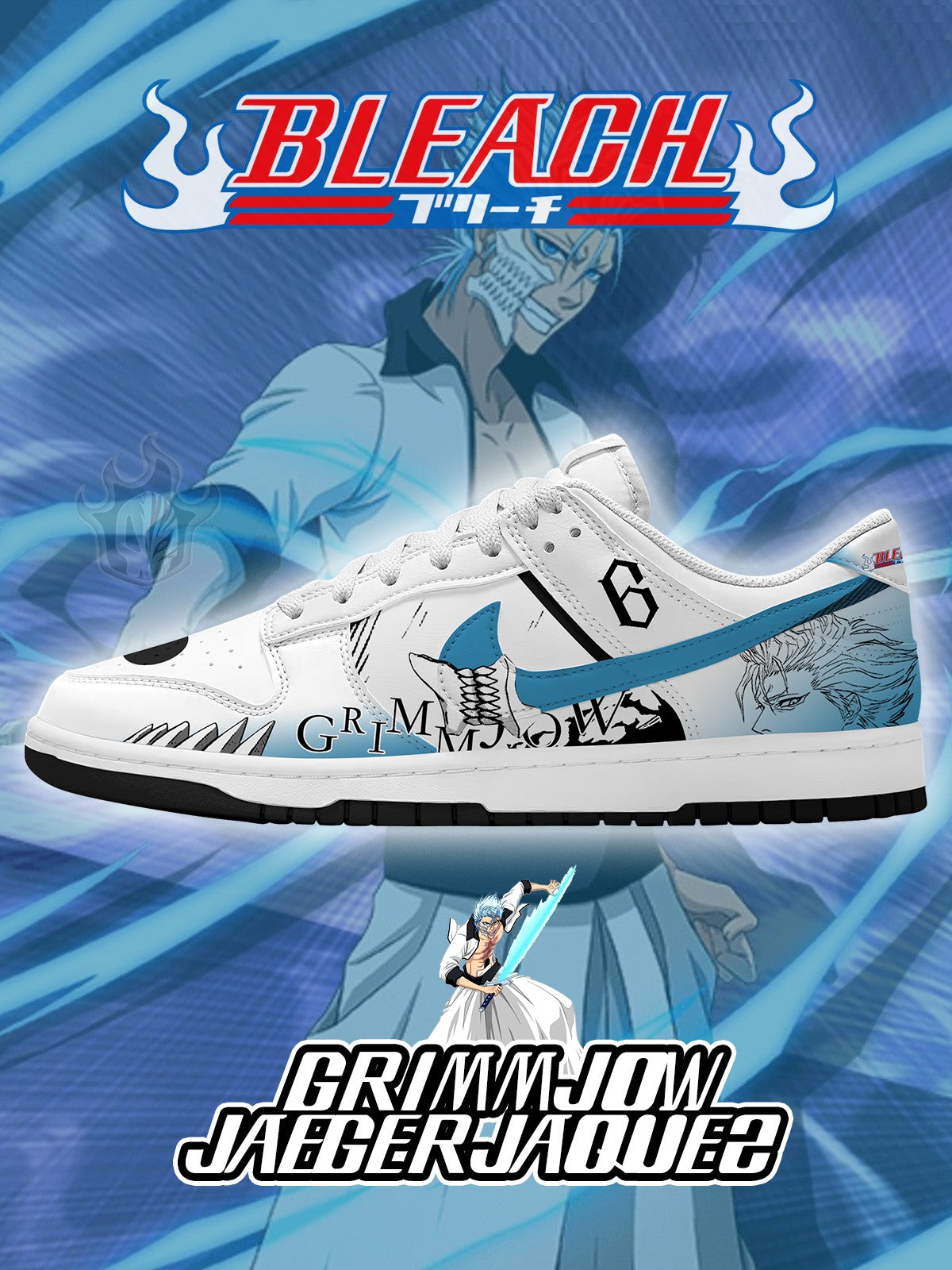 Grimmjow Jaegerjaquez V.1 Custom Court-Low Sneakers